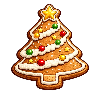 Iced Christmas-tree cookie